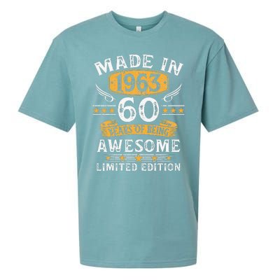 Made In 1963 60 Years Old Gifts 60th Birthday Gift For Sueded Cloud Jersey T-Shirt