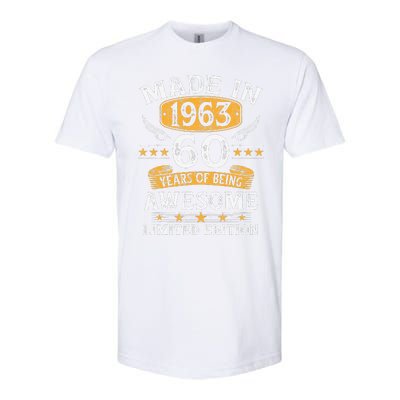 Made In 1963 60 Years Old Gifts 60th Birthday Gift For Softstyle CVC T-Shirt