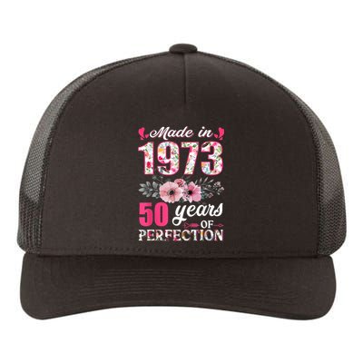 Made In 1973 Floral 50 Year Old 50th Birthday Gifts WoM.e.n.s Yupoong Adult 5-Panel Trucker Hat