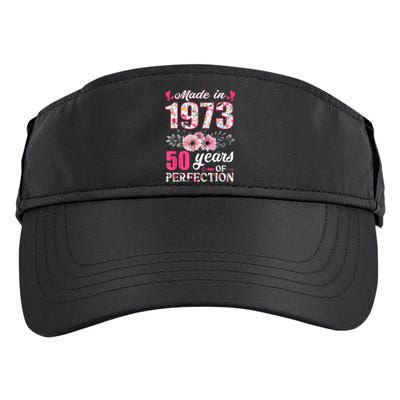 Made In 1973 Floral 50 Year Old 50th Birthday Gifts WoM.e.n.s Adult Drive Performance Visor