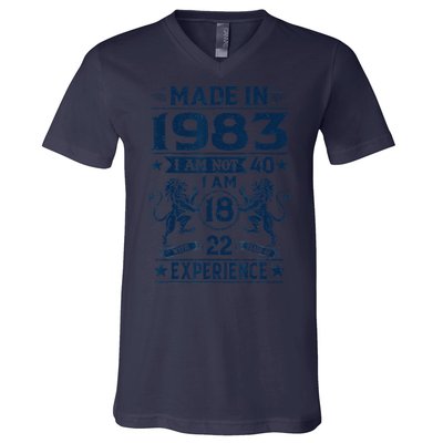 Made In 1983 Im Not 40 Im 18 With 22 Years Old Birthday V-Neck T-Shirt