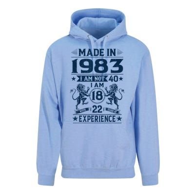 Made In 1983 Im Not 40 Im 18 With 22 Years Old Birthday Unisex Surf Hoodie