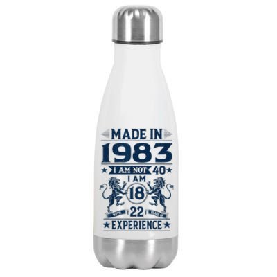 Made In 1983 Im Not 40 Im 18 With 22 Years Old Birthday Stainless Steel Insulated Water Bottle