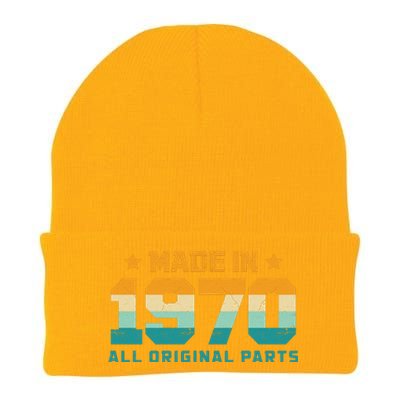 Made In 1970 All Original Parts Birth Year Typography Knit Cap Winter Beanie