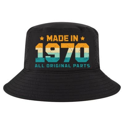 Made In 1970 All Original Parts Birth Year Typography Cool Comfort Performance Bucket Hat