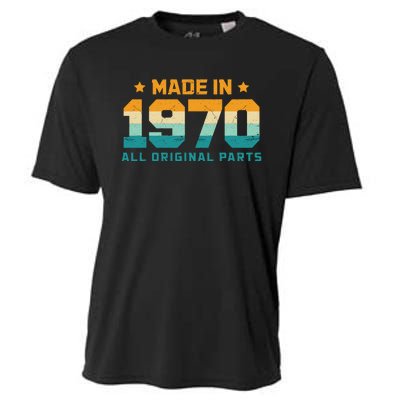 Made In 1970 All Original Parts Birth Year Typography Cooling Performance Crew T-Shirt