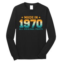 Made In 1970 All Original Parts Birth Year Typography Long Sleeve Shirt