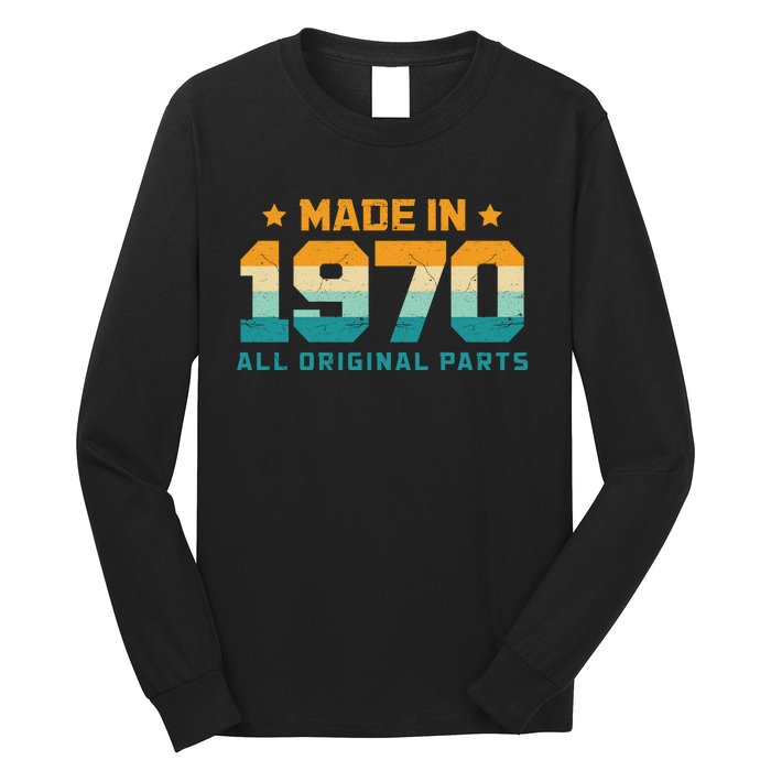 Made In 1970 All Original Parts Birth Year Typography Long Sleeve Shirt