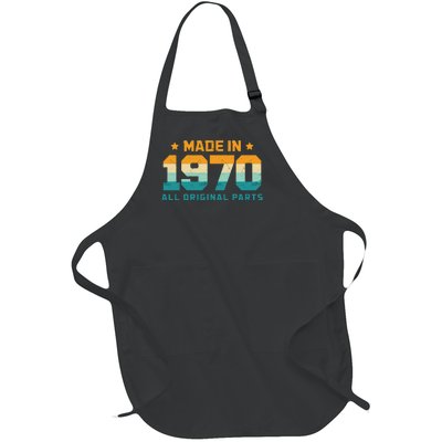 Made In 1970 All Original Parts Birth Year Typography Full-Length Apron With Pockets