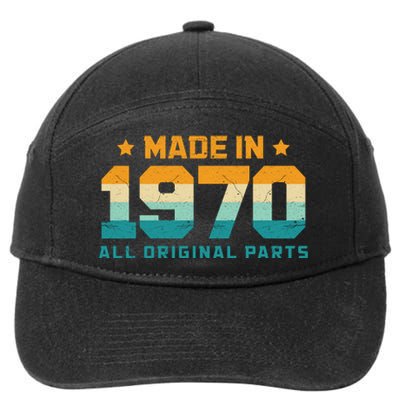 Made In 1970 All Original Parts Birth Year Typography 7-Panel Snapback Hat