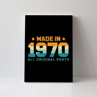 Made In 1970 All Original Parts Birth Year Typography Canvas