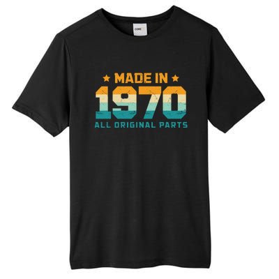 Made In 1970 All Original Parts Birth Year Typography Tall Fusion ChromaSoft Performance T-Shirt