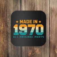 Made In 1970 All Original Parts Birth Year Typography Coaster