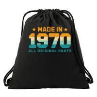 Made In 1970 All Original Parts Birth Year Typography Drawstring Bag