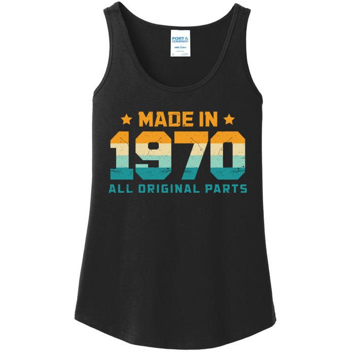 Made In 1970 All Original Parts Birth Year Typography Ladies Essential Tank