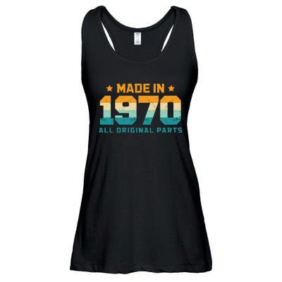 Made In 1970 All Original Parts Birth Year Typography Ladies Essential Flowy Tank