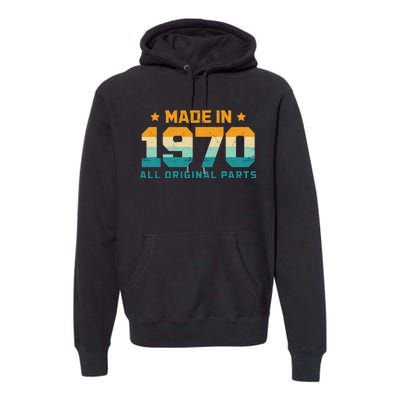 Made In 1970 All Original Parts Birth Year Typography Premium Hoodie