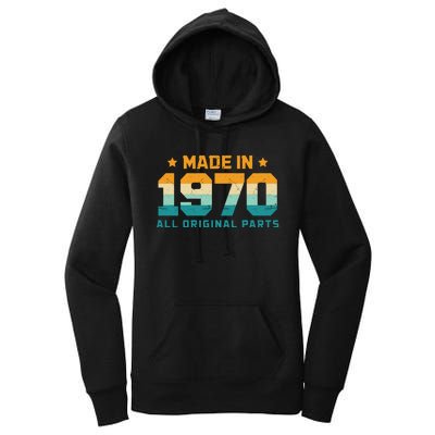 Made In 1970 All Original Parts Birth Year Typography Women's Pullover Hoodie