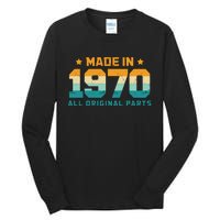 Made In 1970 All Original Parts Birth Year Typography Tall Long Sleeve T-Shirt