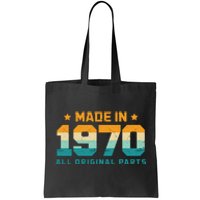 Made In 1970 All Original Parts Birth Year Typography Tote Bag