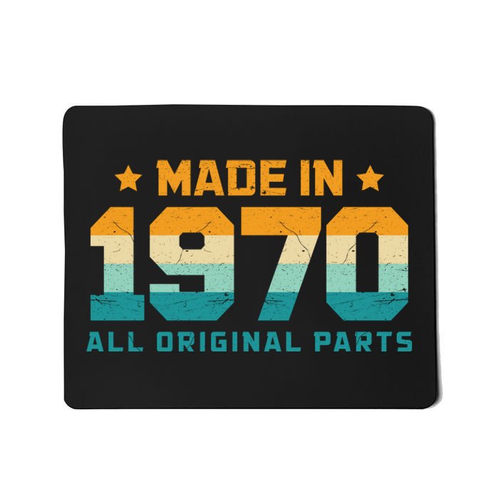 Made In 1970 All Original Parts Birth Year Typography Mousepad