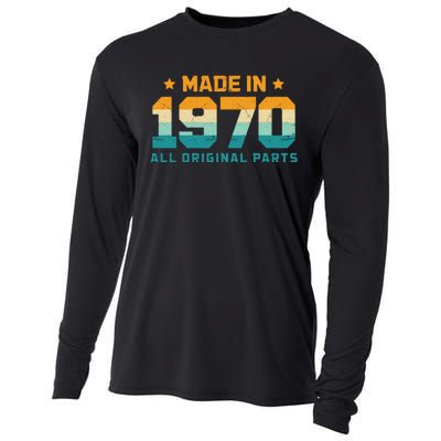 Made In 1970 All Original Parts Birth Year Typography Cooling Performance Long Sleeve Crew