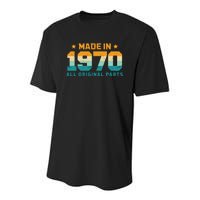 Made In 1970 All Original Parts Birth Year Typography Youth Performance Sprint T-Shirt