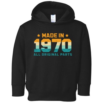 Made In 1970 All Original Parts Birth Year Typography Toddler Hoodie