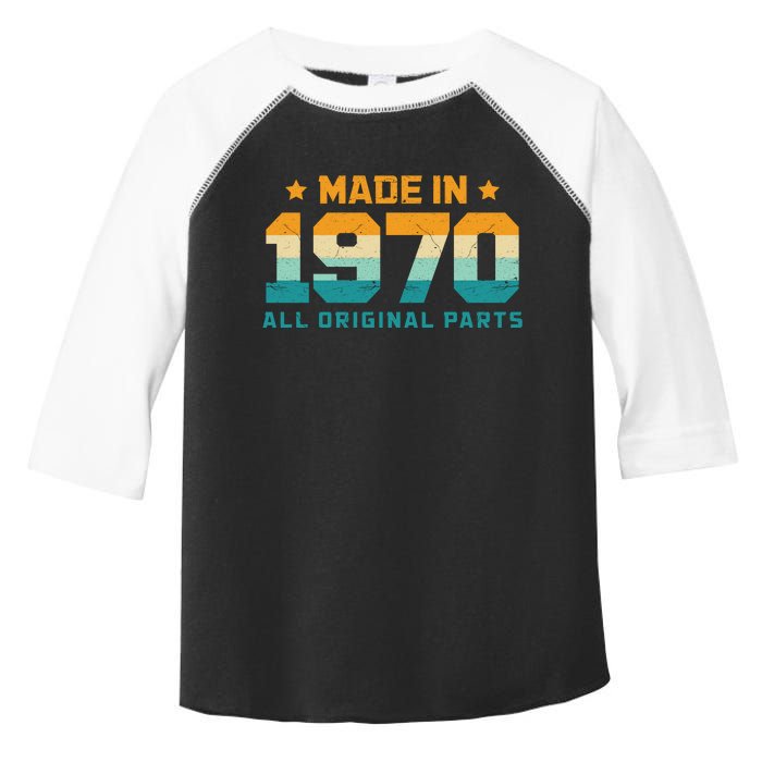 Made In 1970 All Original Parts Birth Year Typography Toddler Fine Jersey T-Shirt