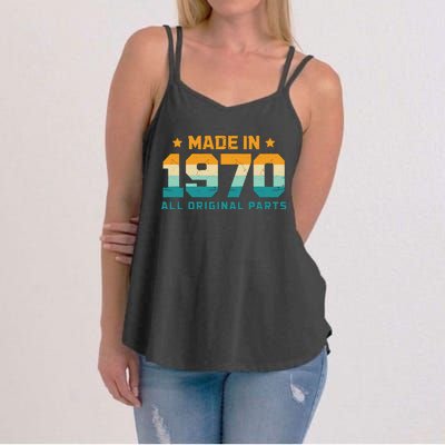 Made In 1970 All Original Parts Birth Year Typography Women's Strappy Tank