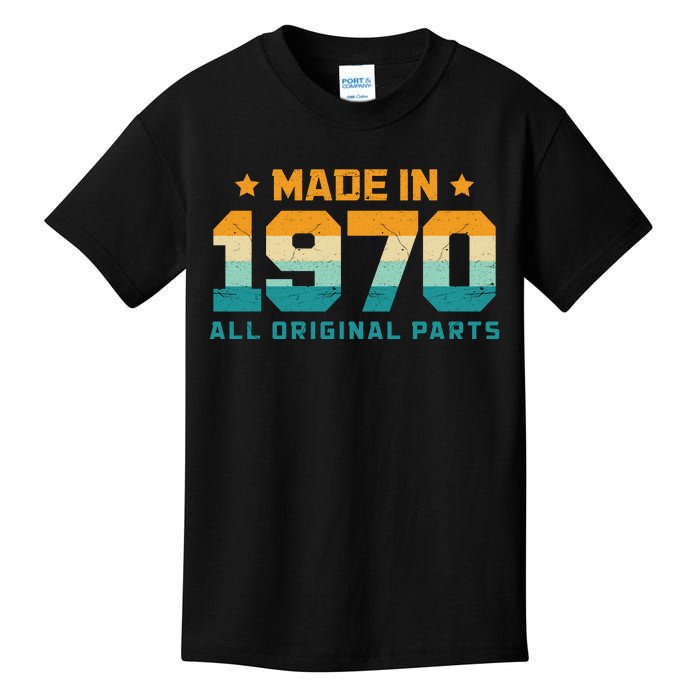 Made In 1970 All Original Parts Birth Year Typography Kids T-Shirt