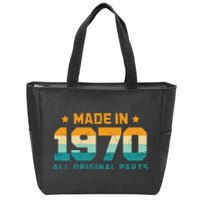 Made In 1970 All Original Parts Birth Year Typography Zip Tote Bag