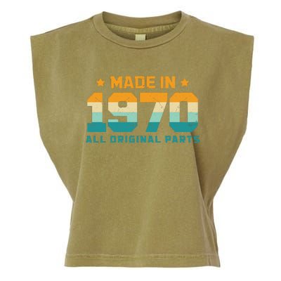 Made In 1970 All Original Parts Birth Year Typography Garment-Dyed Women's Muscle Tee