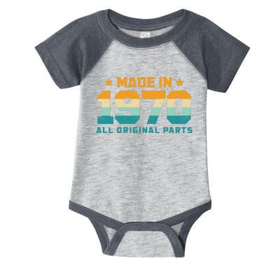 Made In 1970 All Original Parts Birth Year Typography Infant Baby Jersey Bodysuit