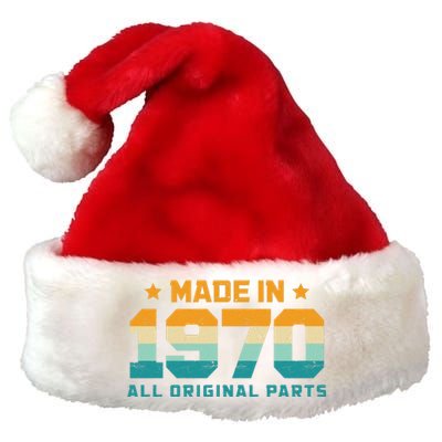 Made In 1970 All Original Parts Birth Year Typography Premium Christmas Santa Hat