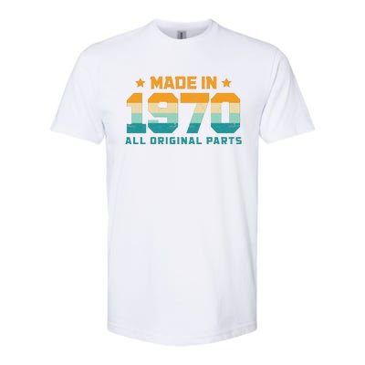 Made In 1970 All Original Parts Birth Year Typography Softstyle CVC T-Shirt