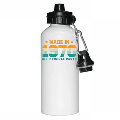 Made In 1970 All Original Parts Birth Year Typography Aluminum Water Bottle