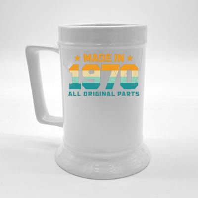 Made In 1970 All Original Parts Birth Year Typography Beer Stein