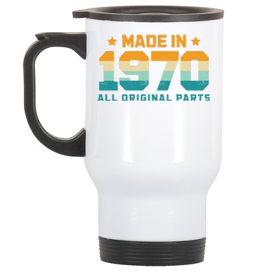 Made In 1970 All Original Parts Birth Year Typography Stainless Steel Travel Mug