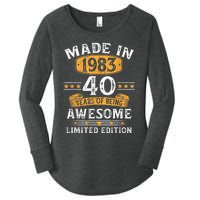 Made In 1983 40 Years Old 40th Birthday Gifts For  Women's Perfect Tri Tunic Long Sleeve Shirt