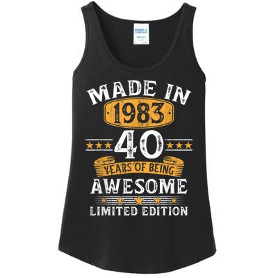 Made In 1983 40 Years Old 40th Birthday Gifts For  Ladies Essential Tank