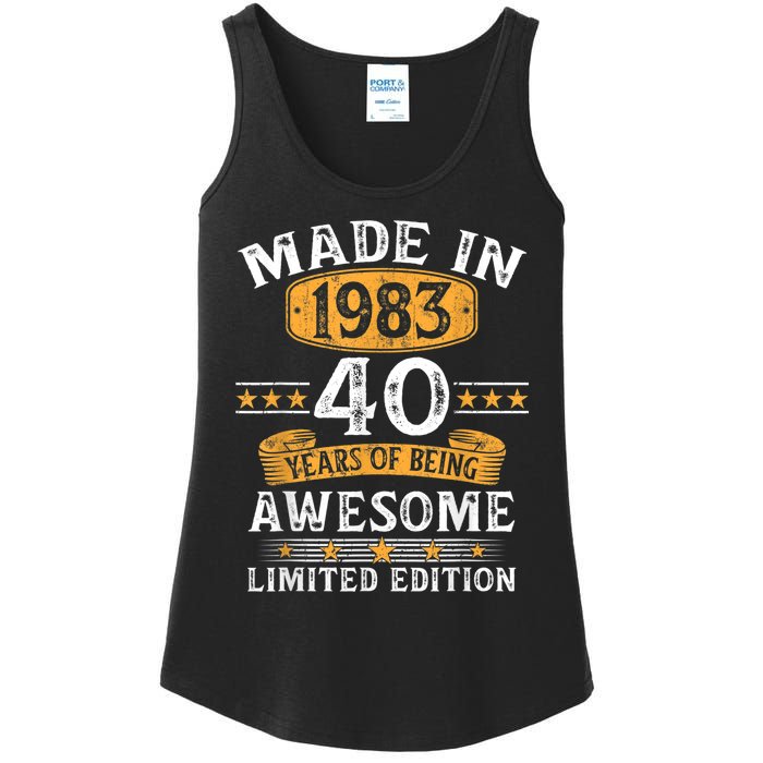 Made In 1983 40 Years Old 40th Birthday Gifts For  Ladies Essential Tank