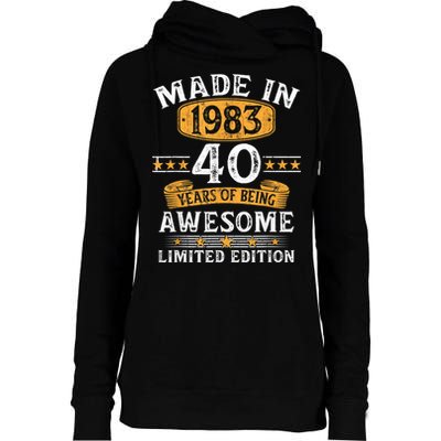 Made In 1983 40 Years Old 40th Birthday Gifts For  Womens Funnel Neck Pullover Hood