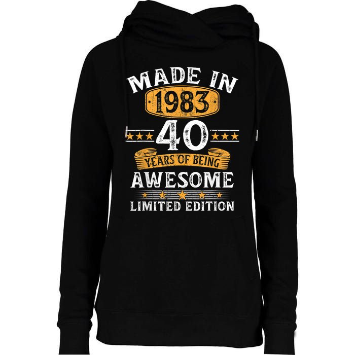 Made In 1983 40 Years Old 40th Birthday Gifts For  Womens Funnel Neck Pullover Hood