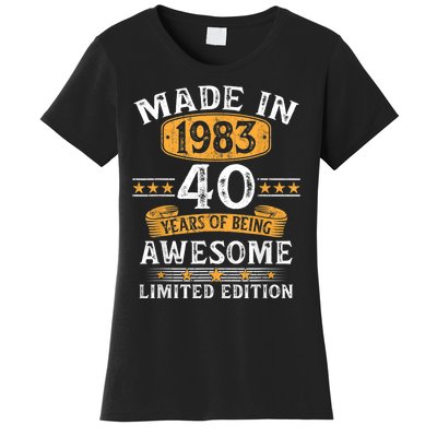 Made In 1983 40 Years Old 40th Birthday Gifts For  Women's T-Shirt