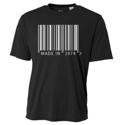 Made In 1974 Funny Barcode Design For Retail Lovers Cooling Performance Crew T-Shirt