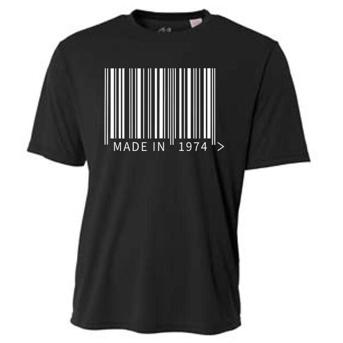 Made In 1974 Funny Barcode Design For Retail Lovers Cooling Performance Crew T-Shirt