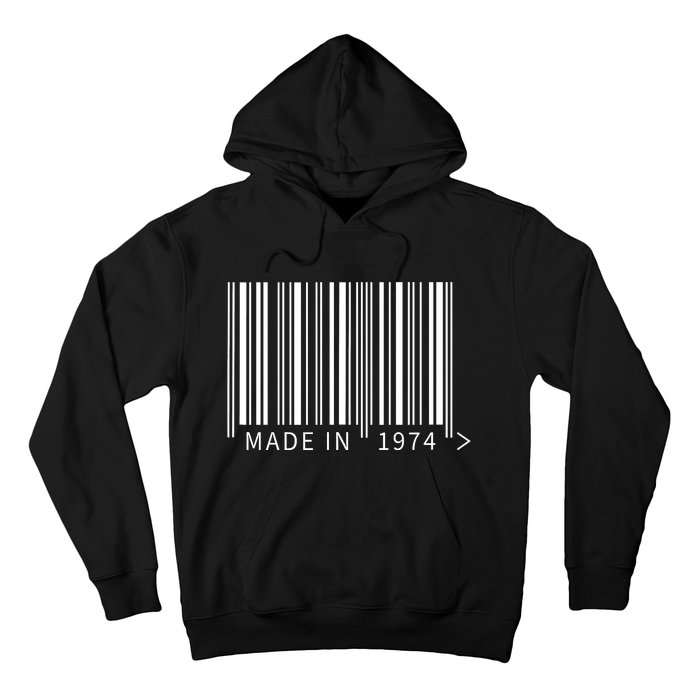 Made In 1974 Funny Barcode Design For Retail Lovers Hoodie