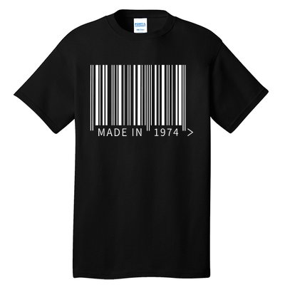 Made In 1974 Funny Barcode Design For Retail Lovers Tall T-Shirt