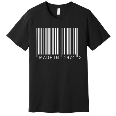 Made In 1974 Funny Barcode Design For Retail Lovers Premium T-Shirt